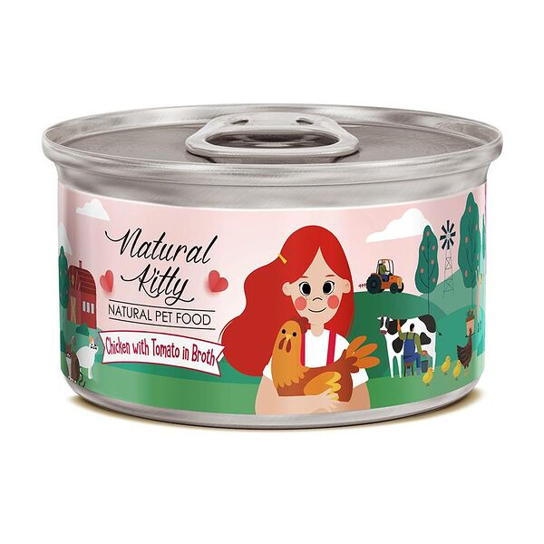 Корм влажный Pettric Natural Kitty Курица с томатом в бульоне