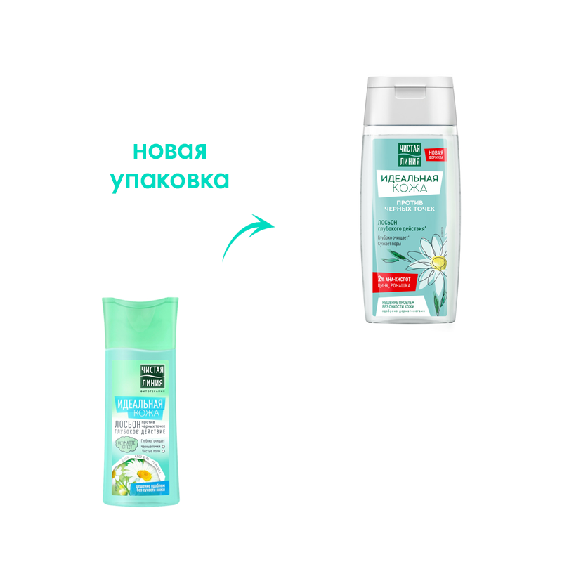 

Лосьон для лица Чистая линия Идеальная кожа против черных точек 100 мл