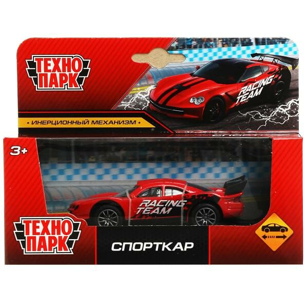 Машина металл СПОРТКАР, 10 см, инерция, коробка