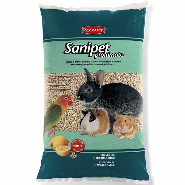 Наполнитель для клетки грызунов Sanipet Profumato кукурузные гранулы 4л