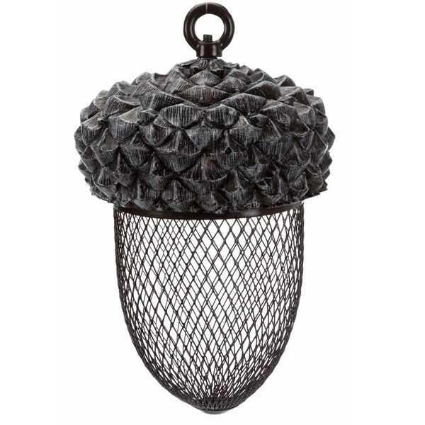 Кормушка для птиц Желудь, 700 мл/14x22 см, коричневый/белый