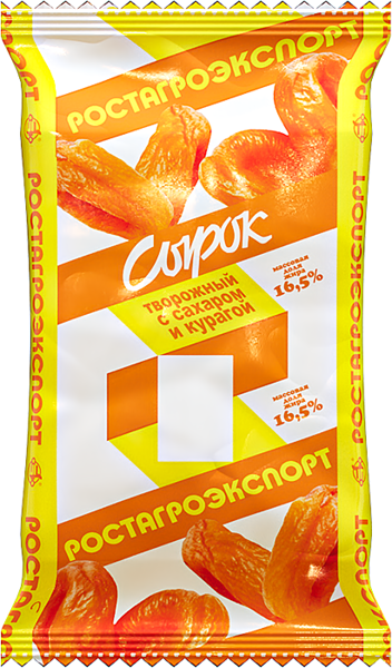 Сырок творожный Ростагрокомплекс Курага, 16,5%