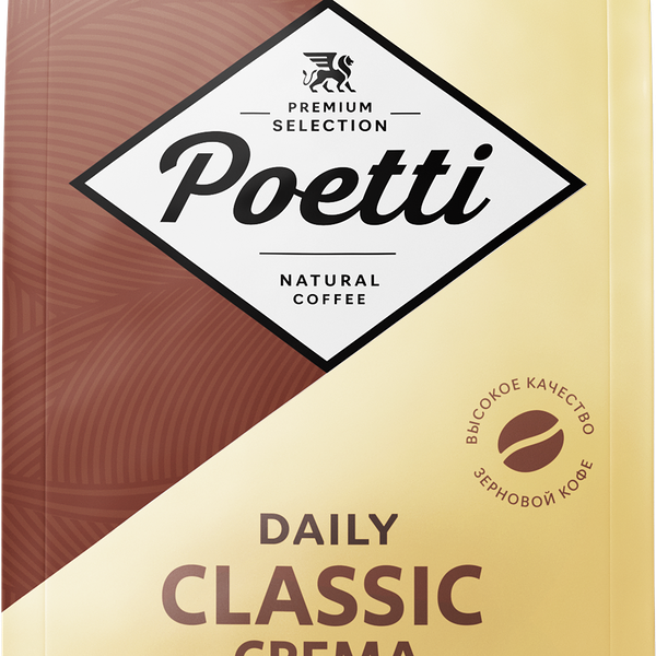Кофе зерновой POETTI Daily Classic Crema Арабика, робуста средняя  
обжарка, 1кг
