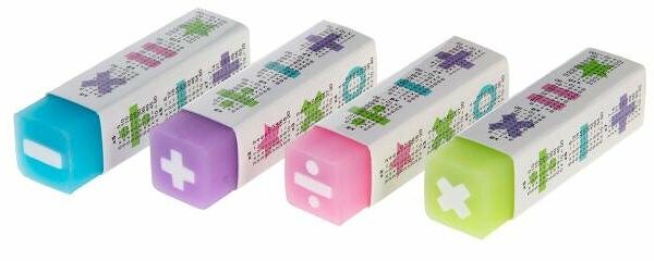 Ластик Хатбер с таблицей умножения, 1 шт