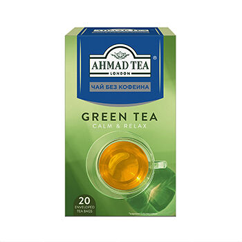 Чай зеленый Ahmad Tea без кофеина в пакетиках, 20 шт х 1,5 г, 30г