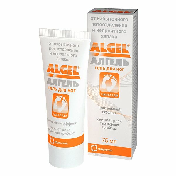 Гель для ног Algel от избыточного потоотделения 75 мл