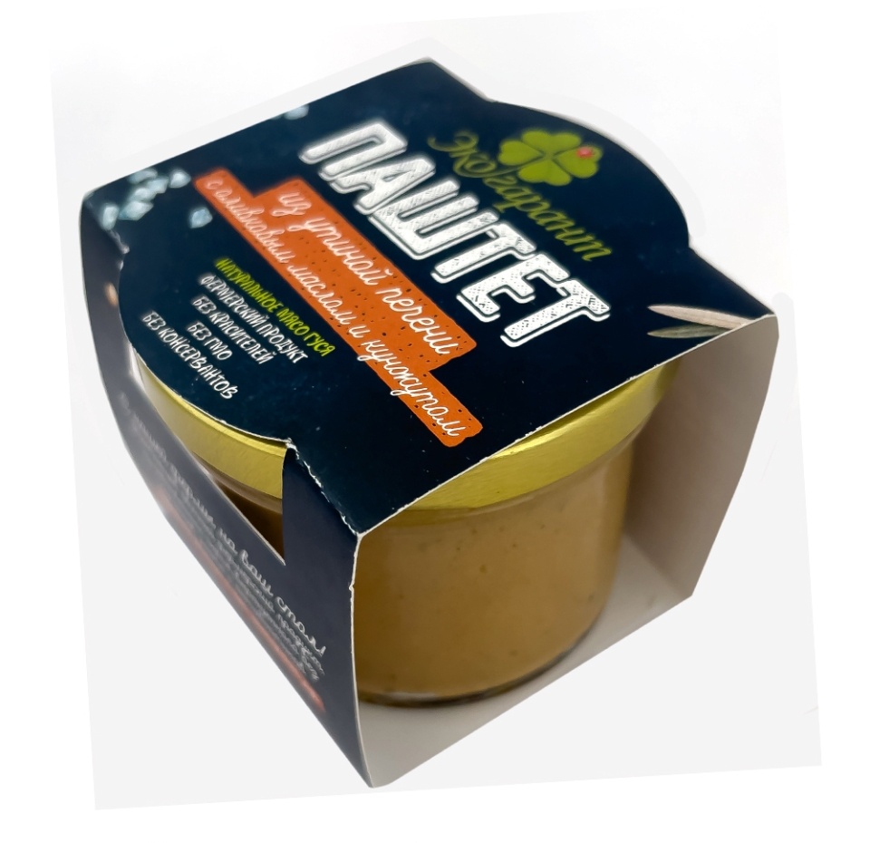 

Паштет из утиной печени с оливковым маслом и кунжутом 90г, Россия