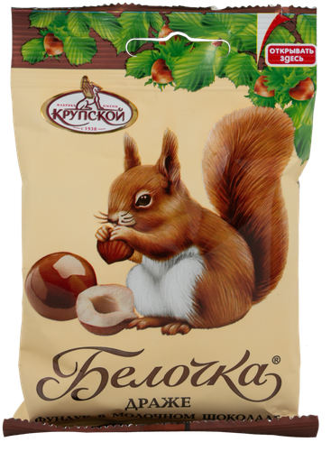 

Драже Фабрика имени Крупской Белочка Фундук в молочном шоколаде 45 г