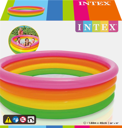 

Бассейн надувной Intex радужный 168х46 см