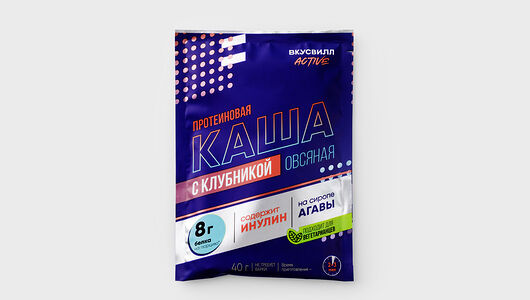 Каша протеиновая ВкусВилл Овсяная с клубникой