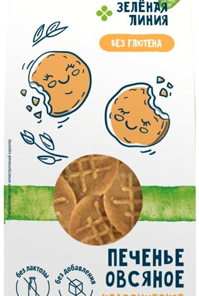 Печенье Зеленая Линия Овсяное Классическое 85г