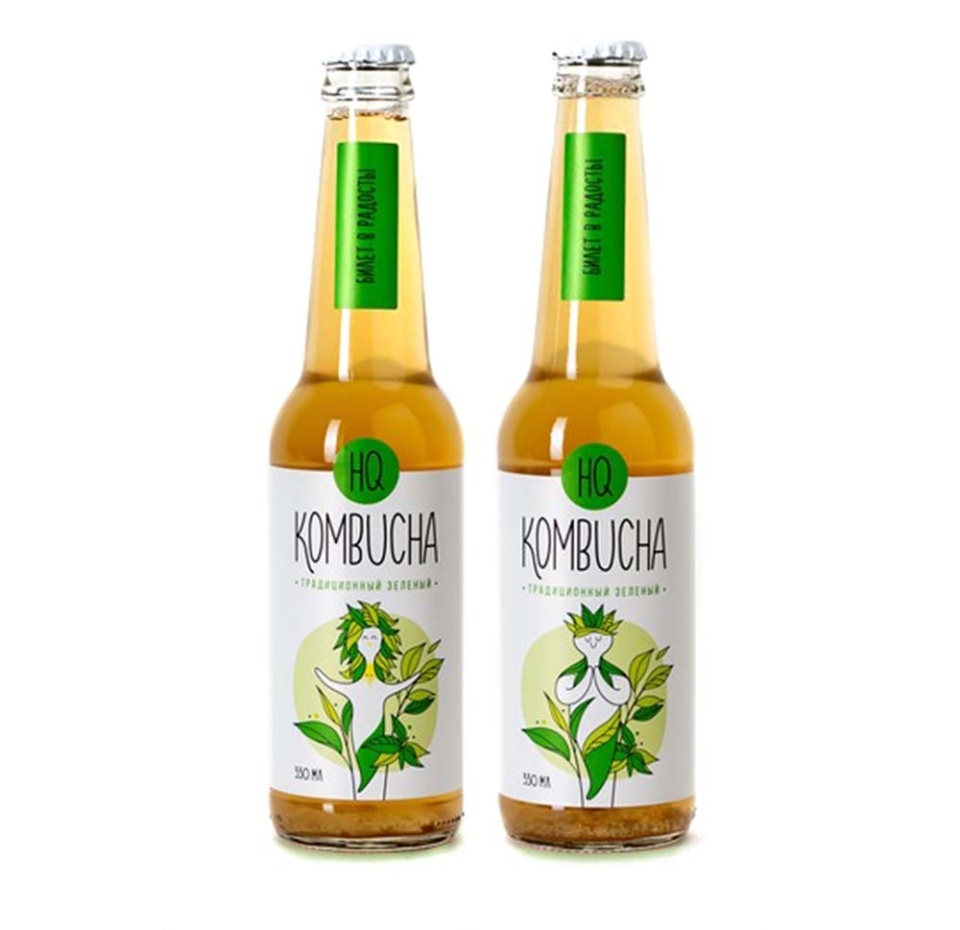 

Напиток HQ Kombucha Традиционный зелёный слабогазированный 330 мл