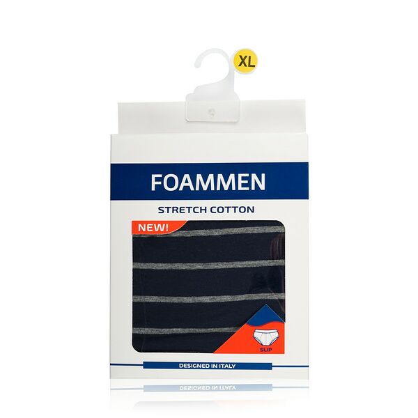 Мужские трусы - слипы Foammen Fo90553, синие в серую полоску, XL