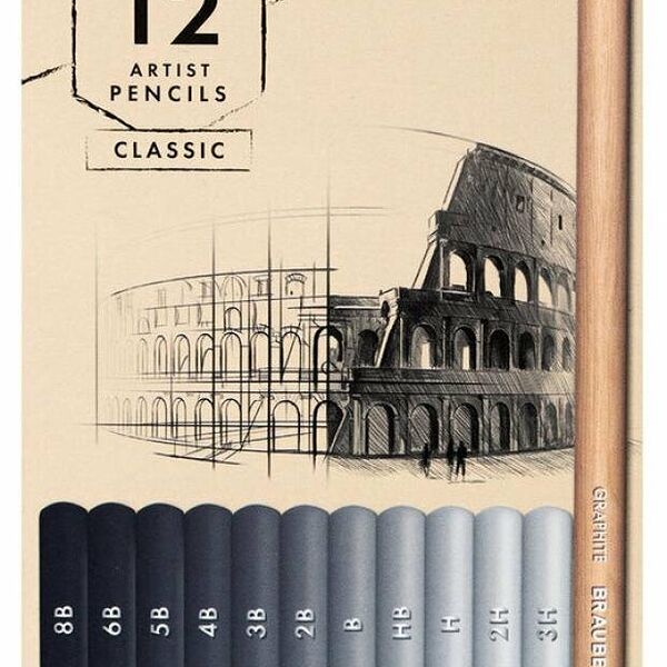 Карандаши чернографитные Brauberg ART Classic 4H-8B, 12 шт
