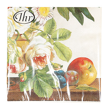 

Салфетки IHR STILL LIFE WITH ROSES cream 33х33см