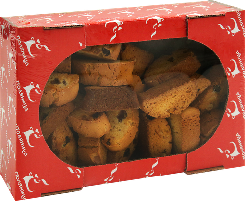 

Сухари из песочного теста Кантуччи с арахисом и изюмом, 400г