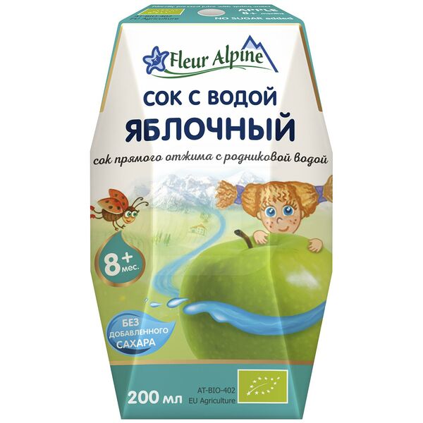 Cок Fleur Alpine яблочный прямого отжима с родниковой водой