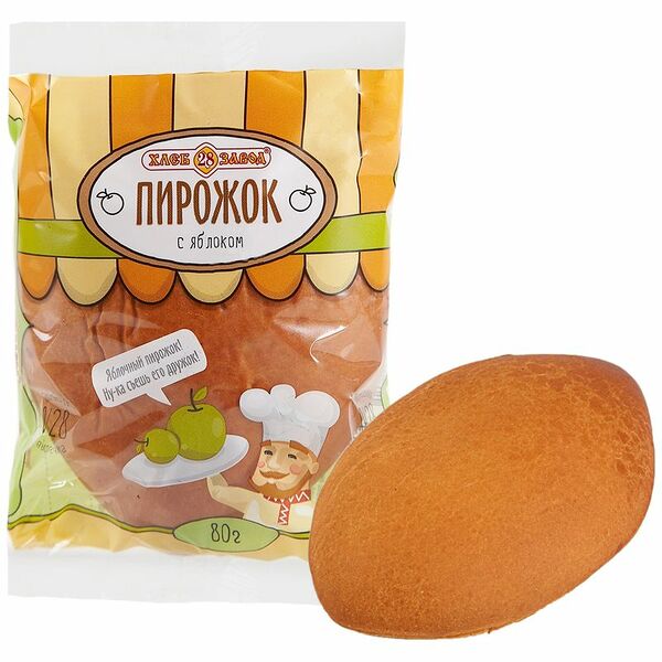 Пирожок Хлебозавод №28 с яблоком, 80 г