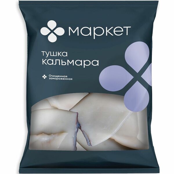 Кальмар командорский тушка очищенный замороженный Маркет Перекрёсток
