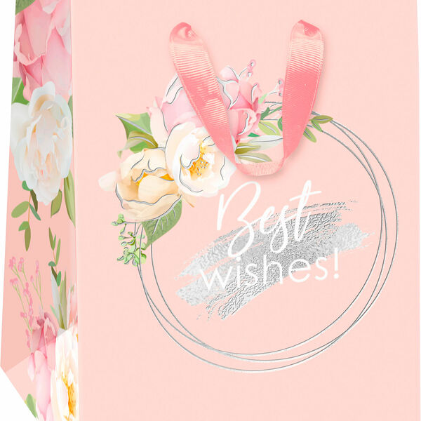 Пакет Пакетико подарочный матовая ламинация с тиснением Smt пдл Пионы 14x19см