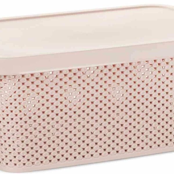 Ящик Attribute Diamond с крышкой цвет: розовый, 13 л