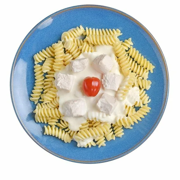 Завитушки с курочкой в сливочном соусе Вкусно Детям