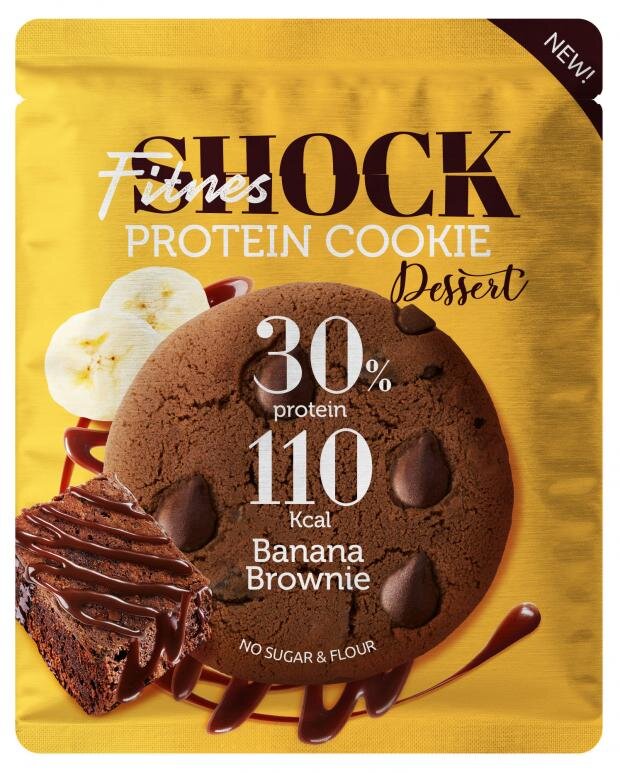 

Печенье протеиновое FitnesShock Dessert Банановый брауни 35 г
