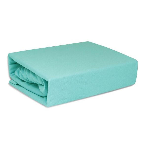 Простыня 1,5-спальный на резинке, размер: 90х200см, трикотаж-премиум, 100% хлопок, 110гр/м2, в ассортименте