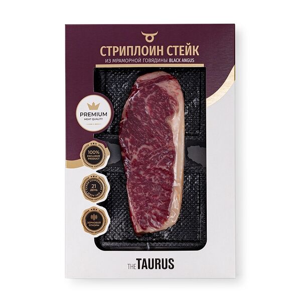 Стриплойн (Нью-Йорк стейк) из говядины сухого созревания Taurus 600 г, Россия