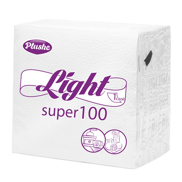 Салфетки Plushe Light Super 22,5 1сл 75шт Белые