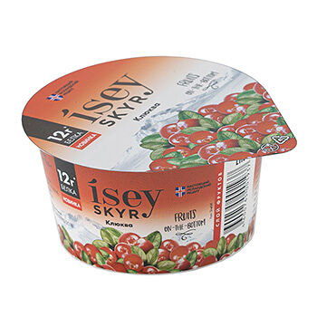 Исландский скир Isey Skyr десерт послойный с клюквой 1.2%