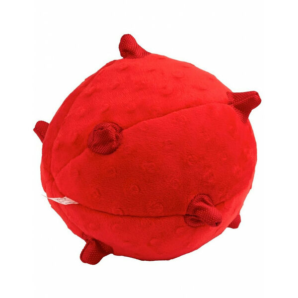 Playology Сенсорный плюшевый мяч для щенков Puppy sensory ball с ароматом говядины, красный 15 см, от 15.9 кг