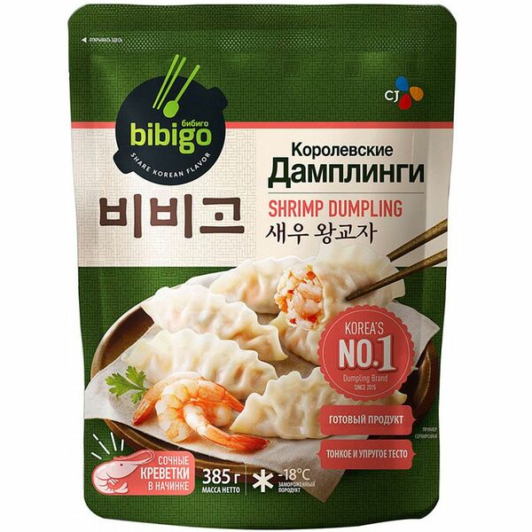 Дамплинги Bibigo королевские с креветками, 385г