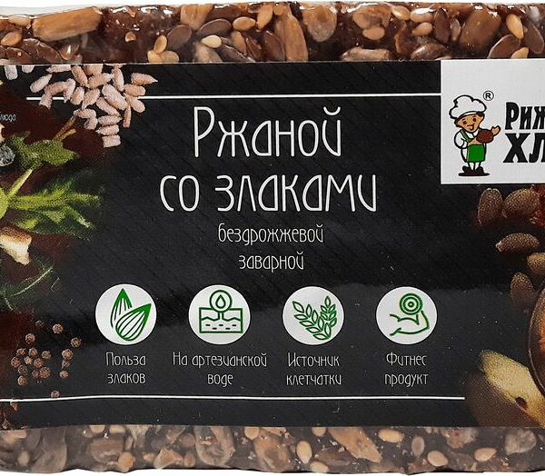 Хлеб Рижский хлеб Ржаной со злаками бездрожжевой заварной формовой