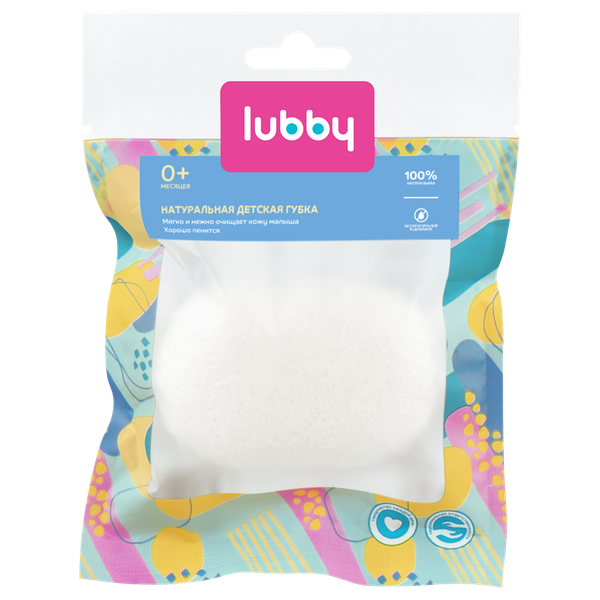 Губка детская LUBBY натуральная, конжаковая
