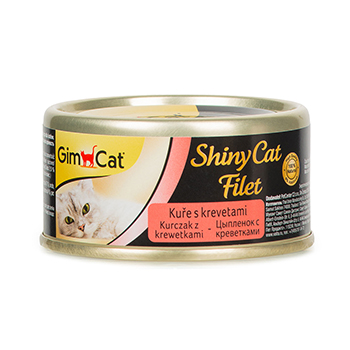 

Консервы для кошек GimCat ShinyCat Filet из цыпленка с креветками 70 г