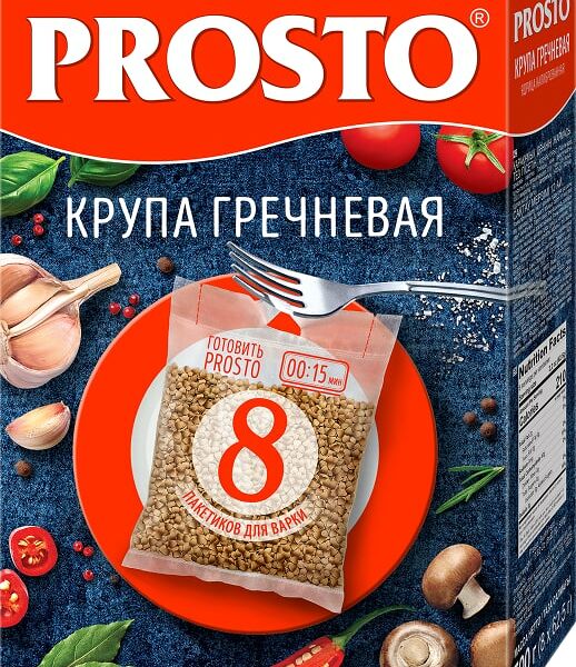 Крупа Prosto Гречневая ядрица 8пак*62.5г