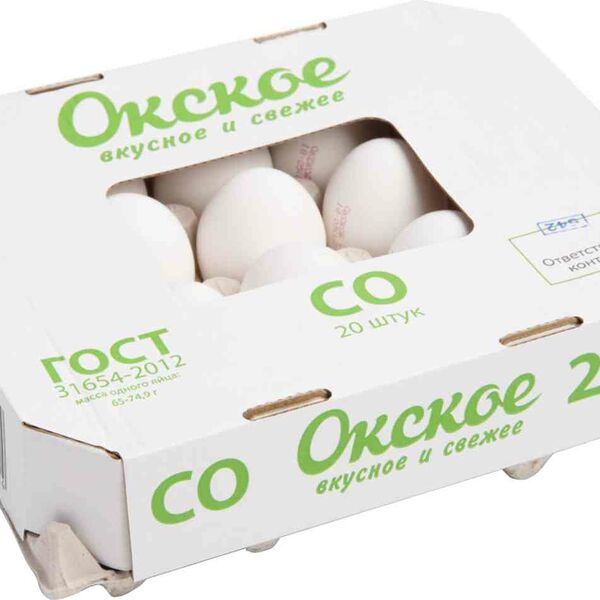 Яйцо куриное Окское категория С0, 20 шт.