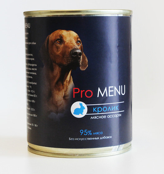 Влажный корм PROMENU для собак, Мясное ассорти с кроликом 410 г