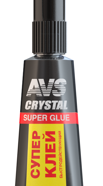 Суперклей AVS Crystal AVK-170, 3г, быстродействующий, чёрный