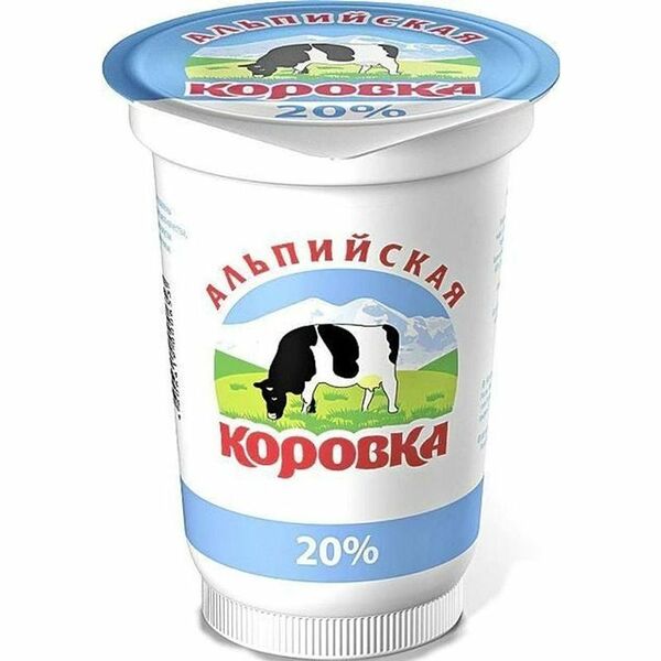 Сметанный продукт Альпийская коровка 20%, 500г