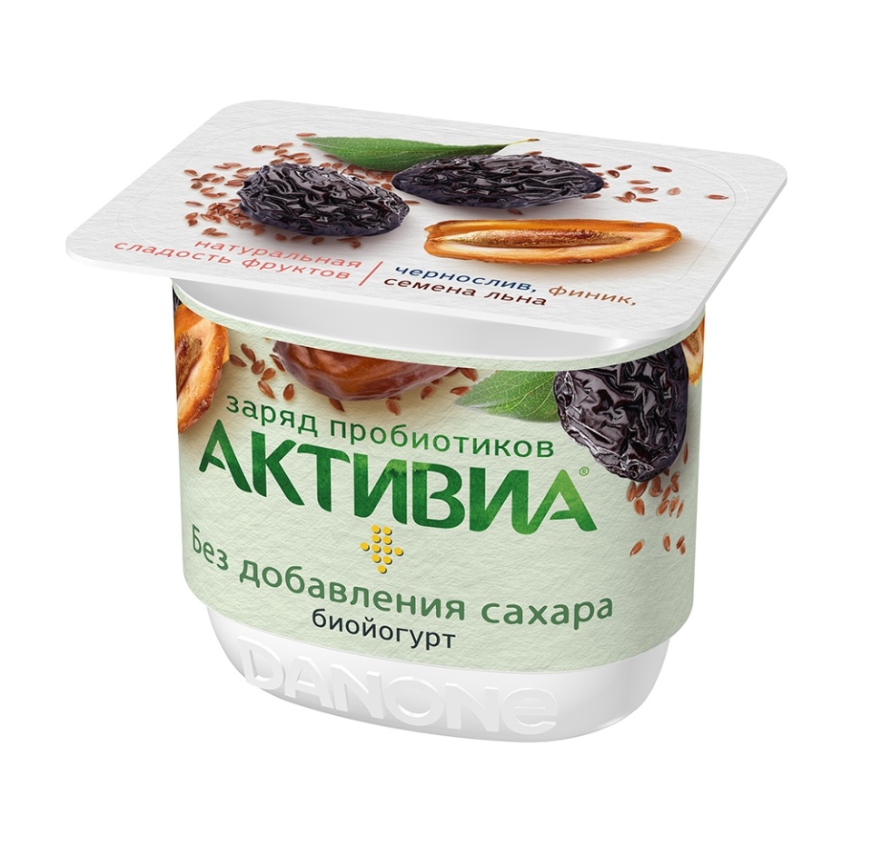 

Биойогурт Активиа Чернослив-финик-семена льна без сахара 2,9% 150 г