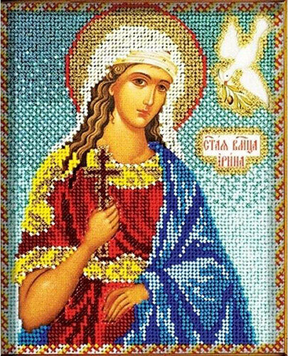 В318 Набор для вышивания бисером Кроше 'Св. Ирина'12х14,5 см