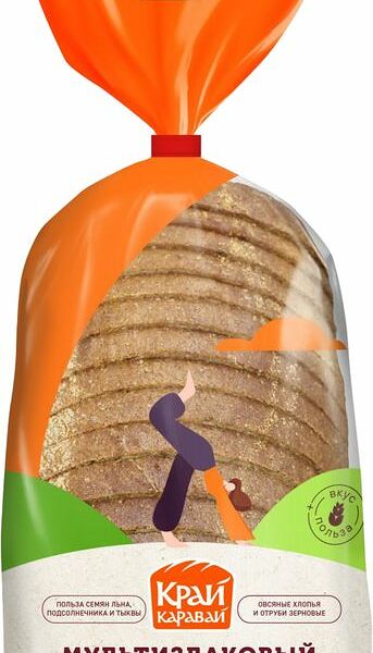 Хлеб Край каравай Мультизлаковый нарезка 400г