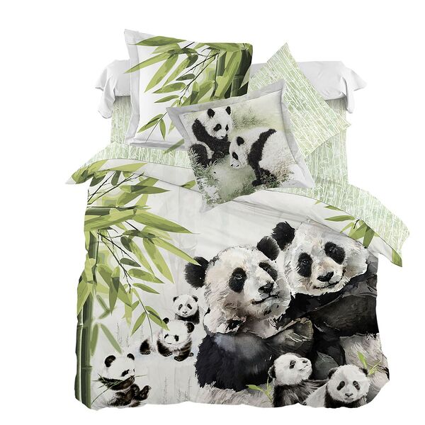 Комплект постельного белья Mona Liza Family Pandas, Евро, 4 наволочки, мако-сатин