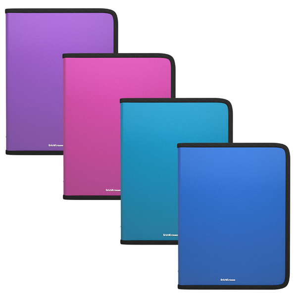 Папка для тетрадей на молнии пластиковая Erichkrause diagonal vivid a5+ ассорти