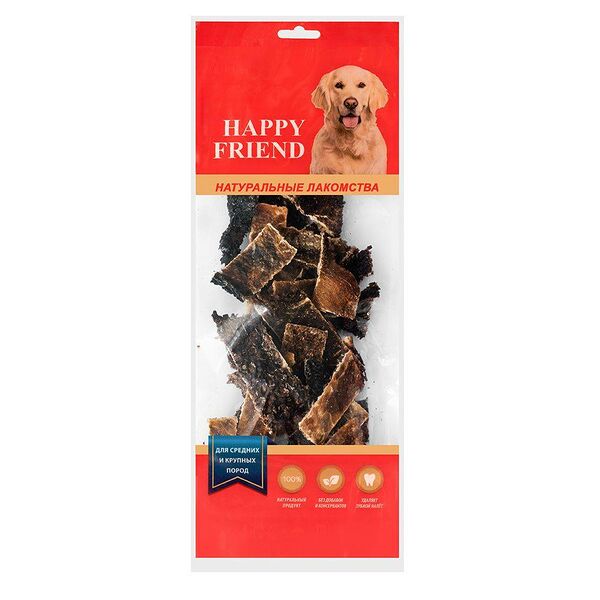 Лакомство для собак HAPPY FRIEND Рубец говяжий для средних и крупных пород (упаковка - 10 шт)