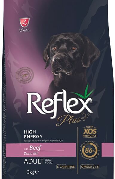 Сухой корм для собак Reflex Plus Adult High Energy с высокой активностью с говядиной 3кг