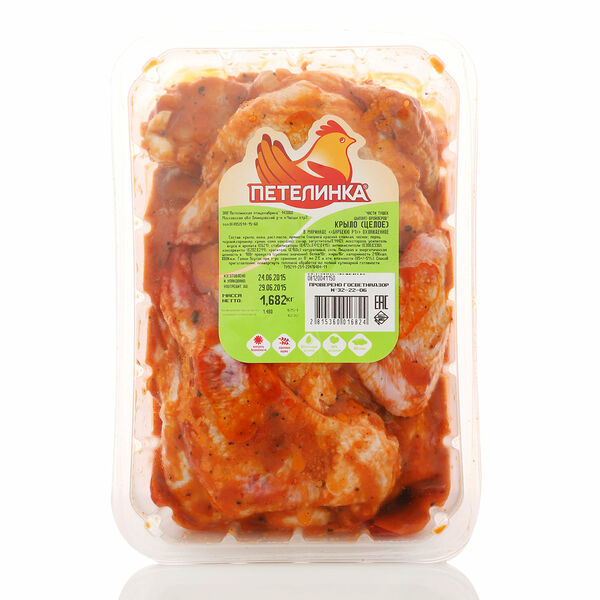 Курица Крыло цыпленка-бройлера в маринаде охлажденное Петелинка