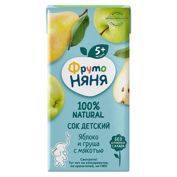 Сок Фрутоняня Яблоко, груша 200 мл